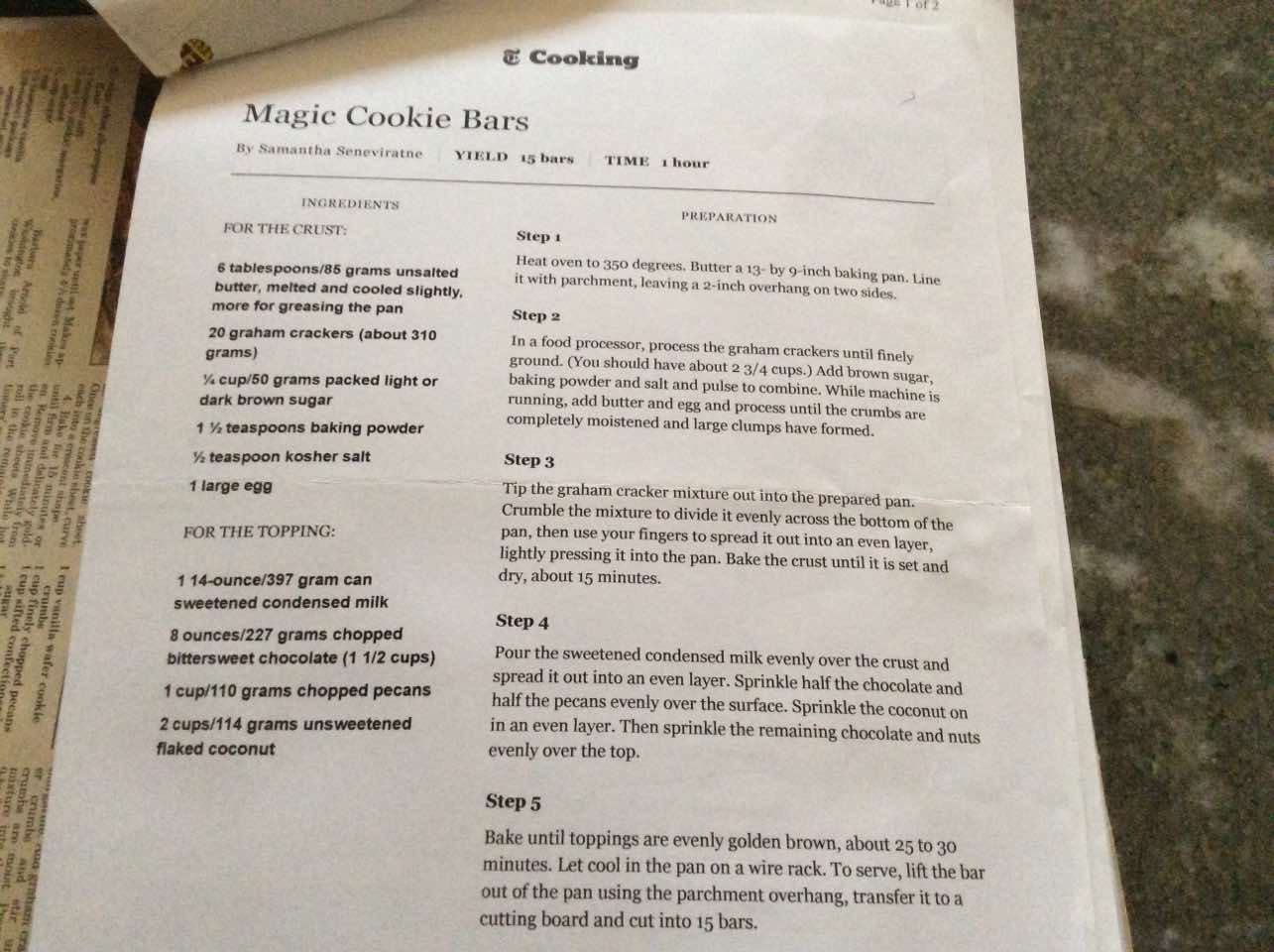 Magic Cookie Bars