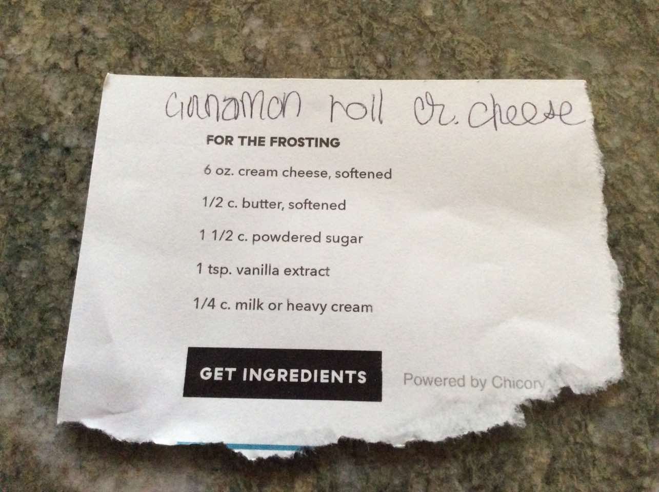 Frosting for Cinnamon Roll or Cheese